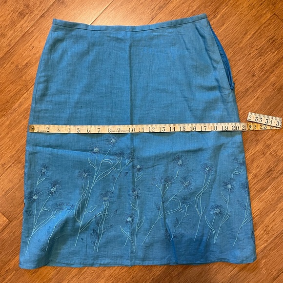 Anne Klein blue linen skirt - Picture 6 of 7